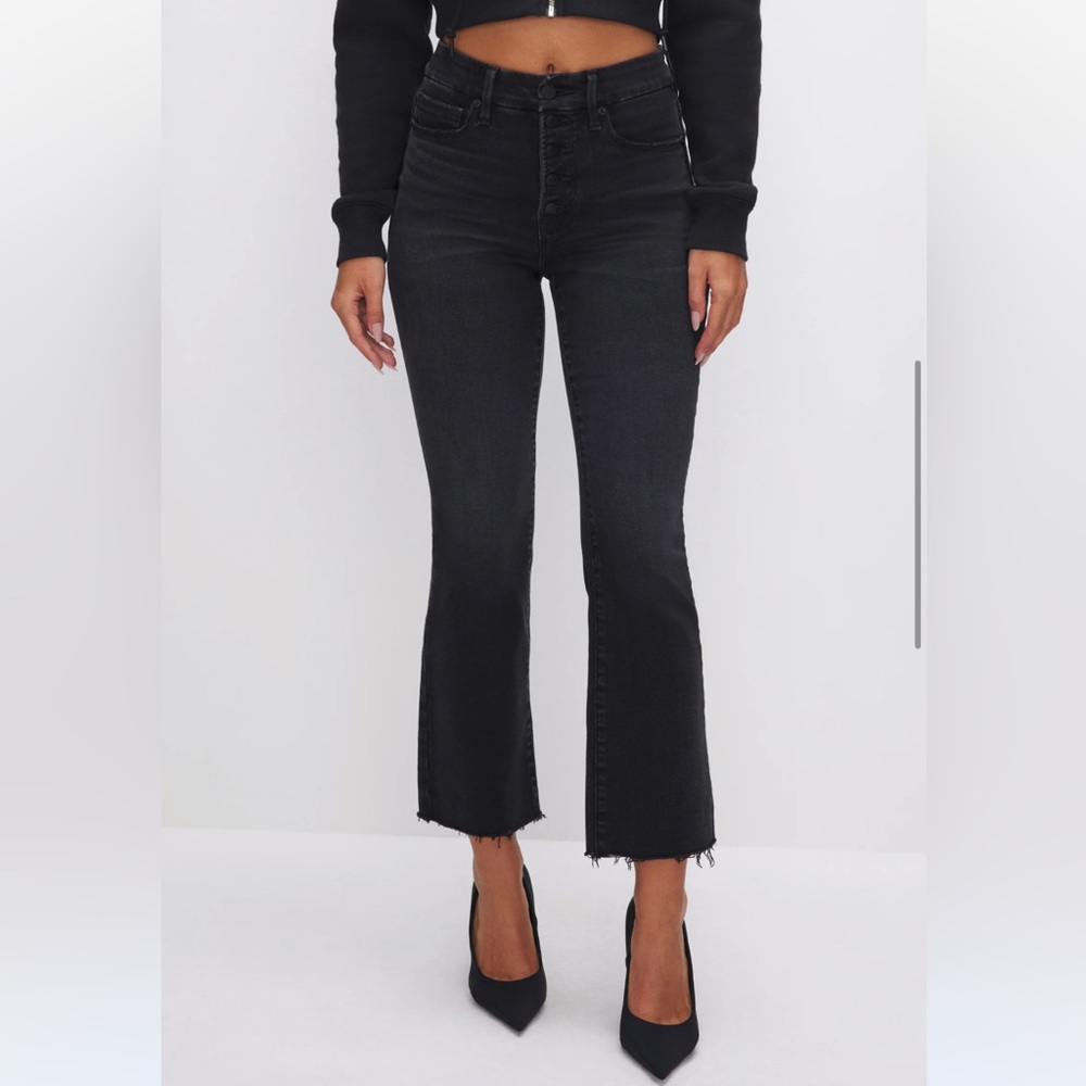 Good American Good Legs Cropped Mini Bootcut Jeans - Size 2 / 26